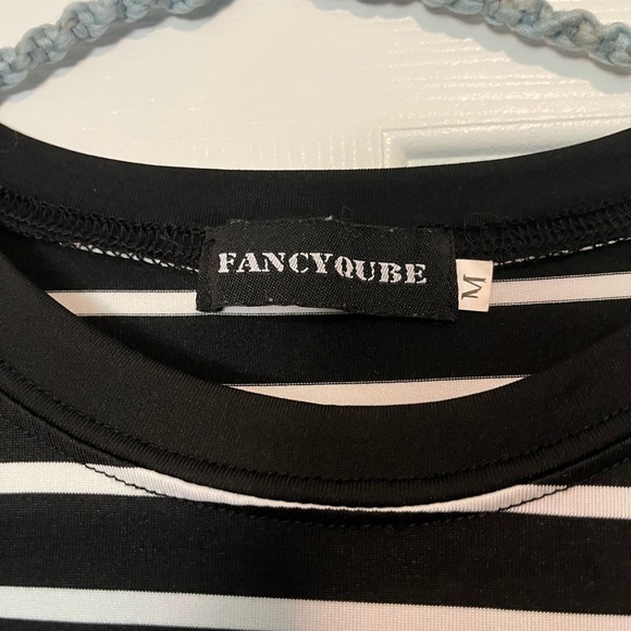 Black and White T-Shirt Dress - Picture 2 of 3